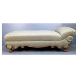 V.K. Sammons Chaise Lounge With Original Horsehair Padding, Newly Re-Upholstered, 24" x 28.5" x 74"