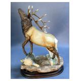 Homco 1993, Masterpiece Porcelain, "Wilderness Elk" With Base, 10" Tall 