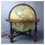 Replogue 12" Dia Lighted Globe World Premier Series In Wood Stand