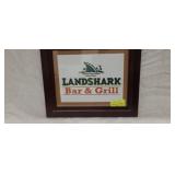 Land shark bar and grill framed paper sign