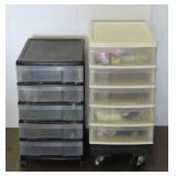 2 Plastic Organizers with Contents