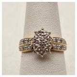 10K Gold Avon Diamond Cluster Ring