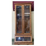 Oak Glass Front Gun Cabinet