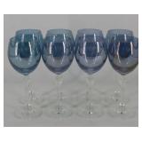 Blue Iridescent Stemware