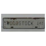 1961 Woodstock Town Tag