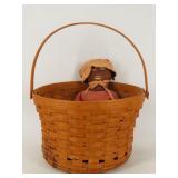 Longaberger Basket w/ Black Americana Doll