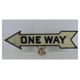 Cast Iron One Way Street Arrow Sign