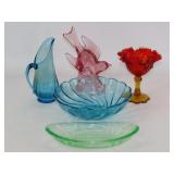 Colored Glass Tray Lot