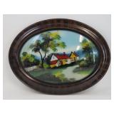 Oval Frame Reverse Painting