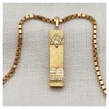 14K Gold Star of David Pendant & Chain