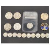 US Silver Coins Dimes Quarter & 50C