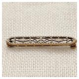 14K Gold Antique Lace Pin