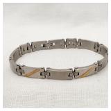 Stainless Steel w/ 14K Gold Bracelet