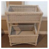 Wicker 2-Tier Plant Stand