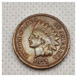 Indian Head Cent 1871 F12