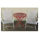 Expanded Metal Chairs & Folding Table