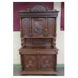 Jacobean Style Carved Front Cabinet