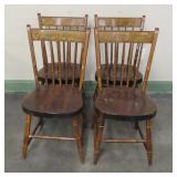 Set of 4 Plank Bottom Chairs