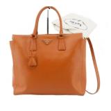 PRADA Orange Leather 2 Way Shoulder Bag