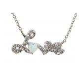Quality White Opal "Love" Necklace