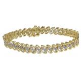 Elegant 2.00 ct Diamond Wave Link Bracelet