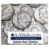 Mixed Date: Circulated Franklin Silver Half Dollar