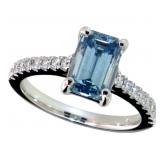 14kt Gold 2.23 ct Fancy Blue VS Lab Diamond Ring