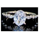 Oval Brilliant 3.00 ct White Topaz Designer Ring