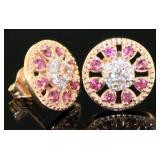 Morganite & Rhodolite Garnet 1.90 ct Earrings