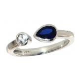 Bezel Set Blue & White Sapphire Designer Band