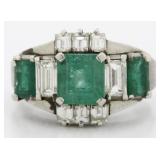 Platinum 2.30 ct Emerald & Diamond Ring