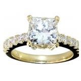 14k Gold 3.53 ct Princess Cut Lab Diamond Ring