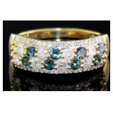 14kt Gold 1.66 ct Fancy Blue Diamond Ring