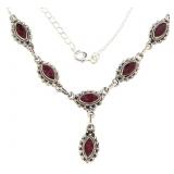 Marquise Cut 6.70 ct Natural Ruby Necklace