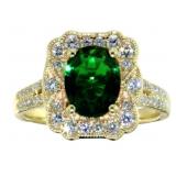 Quality 2.07 ct Emerald & VS Lab Diamond Ring