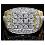 10kt Gold Gents 1.50 ct Rolex Style Diamond Ring