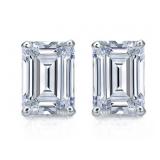 14kt Gold 2.00 ct Emerald Cut Lab Diamond Earrings