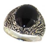 Oval Natural Cabochon Onyx Dinner Ring