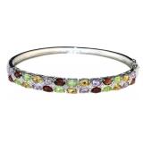 Genuine 5.00 ct Gemstone Designer Cuff Bracelet