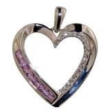 Elegant Pink Sapphire Heart Pendant