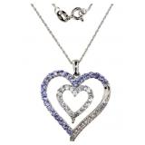 Genuine 1.50 ct Tanzanite Heart Necklace