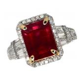 14k Gold 5.39 ct Emerald Ruby & Diamond Ring