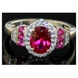 Elegant Oval Ruby Desigenr Ring