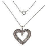 Brilliant Natural 1/2 ct Diamond Heart Necklace