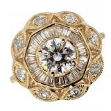 14k Gold 1.72 ct Brilliant VS2 Lab Diamond Ring