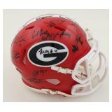 Autographed 2023 Georgia Bulldogs Mini Helmet