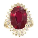 14kt Gold 13.66 ct Ruby & Diamond Ring