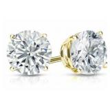 14kt Gold 5.00 ct Round VS Lab Diamond Earrings