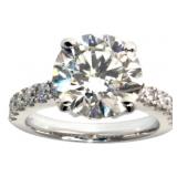 14k Gold 5.36 ct Round Lab Diamond Ring