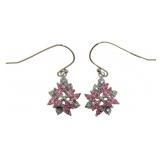 Elegant Pink Sapphire Dangle Earrings